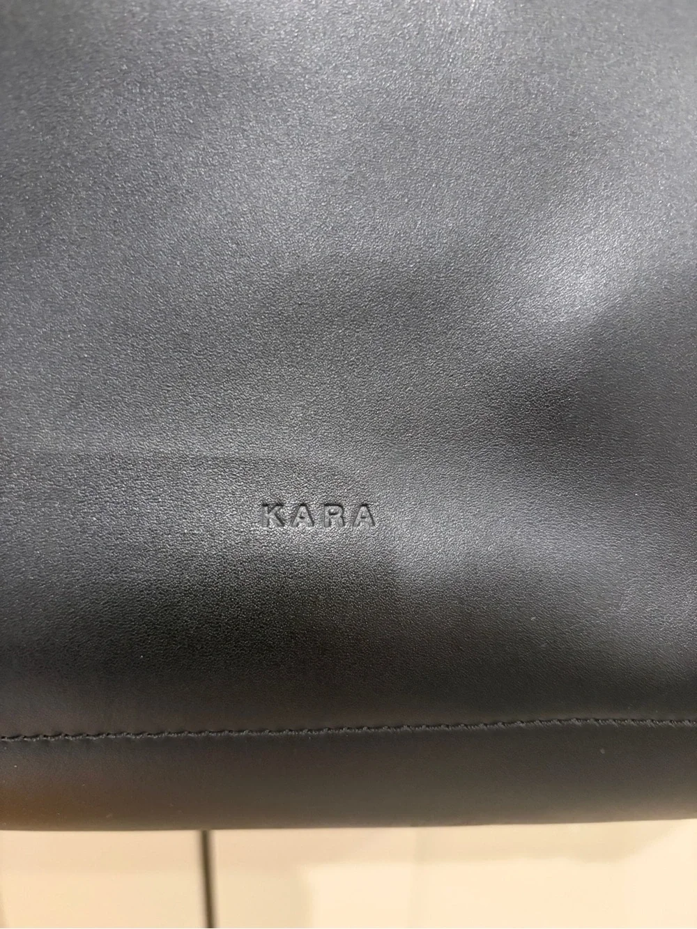 Black rattan shoulder bag Kara + Barney’s colab